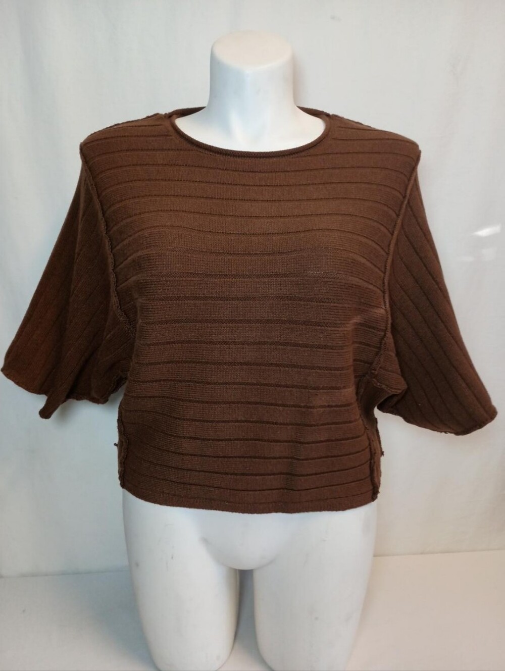 Women's Oversized Wool Knit Top Chocolate Brown